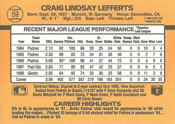 Craig Lefferts  baseball card collectible - Main Image 2