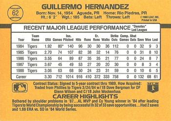 Guillermo Hernandez  baseball card collectible - Main Image 2