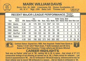 Mark Davis  baseball card collectible - Main Image 2