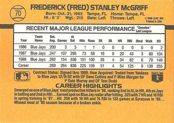Fred McGriff  baseball card collectible - Main Image 2