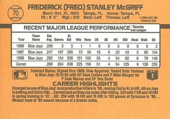 Fred McGriff  baseball card collectible - Main Image 2