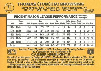 Tom Browning  baseball card collectible - Main Image 2