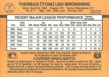Tom Browning  baseball card collectible - Main Image 2