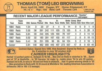 Tom Browning  baseball card collectible - Main Image 2