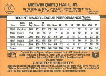 Mel Hall  baseball card collectible - Main Image 2