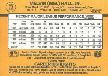 Mel Hall  baseball card collectible - Main Image 2