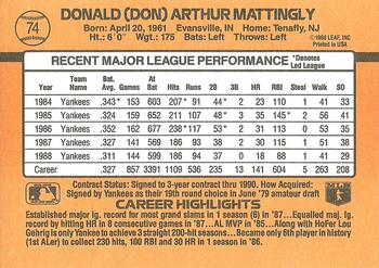 Don Mattingly  baseball card collectible - Main Image 2