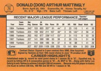 Don Mattingly  baseball card collectible - Main Image 2