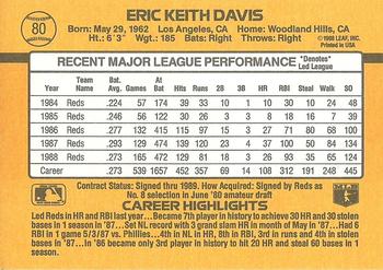 Eric Davis  baseball card collectible - Main Image 2