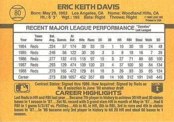 Eric Davis  baseball card collectible - Main Image 2