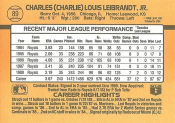 Charlie Leibrandt  baseball card collectible - Main Image 2
