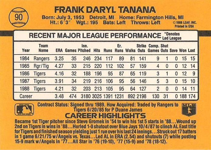 Frank Tanana  baseball card collectible - Main Image 2