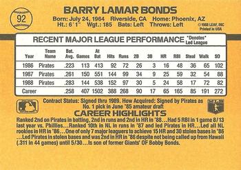 Barry Bonds  baseball card collectible - Main Image 2