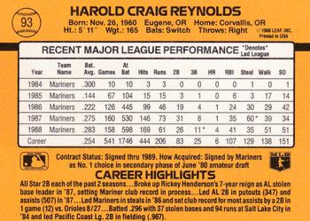 Harold Reynolds  baseball card collectible - Main Image 2
