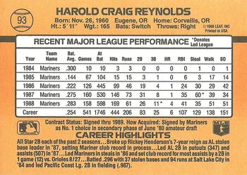 Harold Reynolds  baseball card collectible - Main Image 2