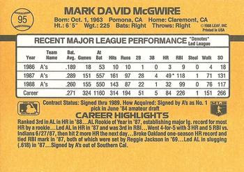 Mark McGwire  baseball card collectible - Main Image 2