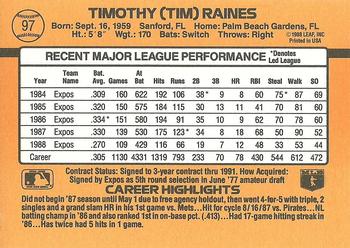 Tim Raines  baseball card collectible - Main Image 2