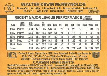 Kevin McReynolds  baseball card collectible - Main Image 2