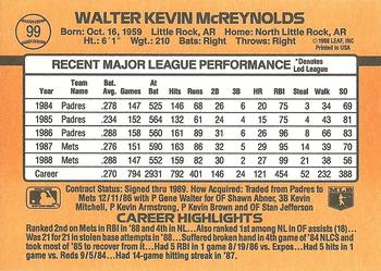 Kevin McReynolds  baseball card collectible - Main Image 2