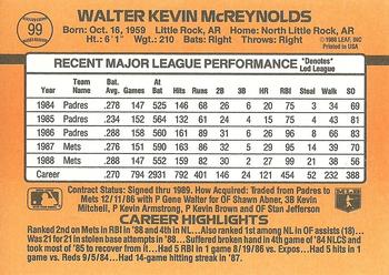 Kevin McReynolds  baseball card collectible - Main Image 2