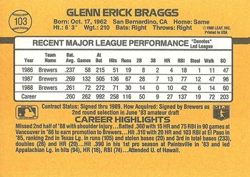 Glenn Braggs  baseball card collectible - Main Image 2
