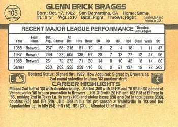 Glenn Braggs  baseball card collectible - Main Image 2