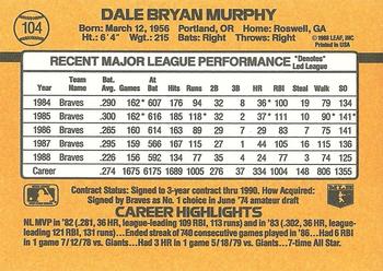 Dale Murphy  baseball card collectible - Main Image 2