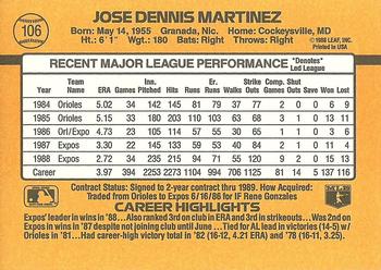 Dennis Martinez  baseball card collectible - Main Image 2