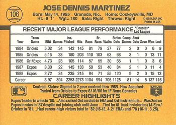 Dennis Martinez  baseball card collectible - Main Image 2