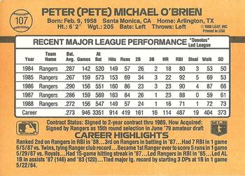 Pete O’Brien  baseball card collectible - Main Image 2