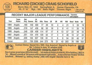Dick Schofield  baseball card collectible - Main Image 2
