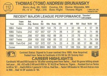 Tom Brunansky  baseball card collectible - Main Image 2
