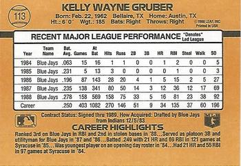 Kelly Gruber  baseball card collectible - Main Image 2