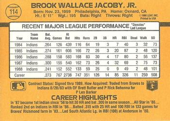 Brook Jacoby  baseball card collectible - Main Image 2