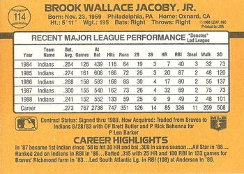 Brook Jacoby  baseball card collectible - Main Image 2