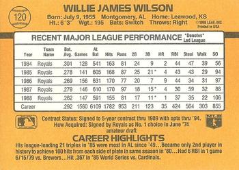 Willie Wilson  baseball card collectible - Main Image 2