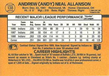 Andy Allanson  baseball card collectible - Main Image 2