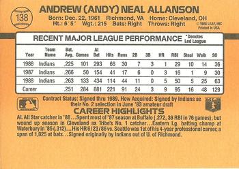 Andy Allanson  baseball card collectible - Main Image 2
