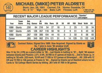 Mike Aldrete  baseball card collectible - Main Image 2
