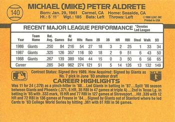 Mike Aldrete  baseball card collectible - Main Image 2