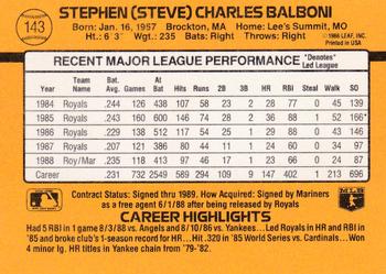 Steve Balboni  baseball card collectible - Main Image 2