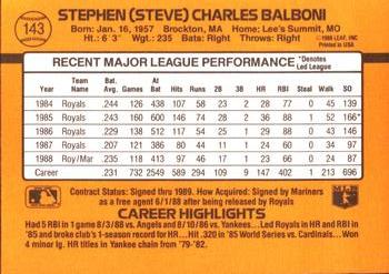 Steve Balboni  baseball card collectible - Main Image 2