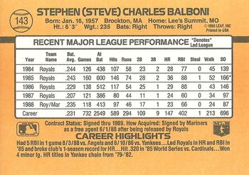 Steve Balboni  baseball card collectible - Main Image 2