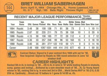 Bret Saberhagen  baseball card collectible - Main Image 2