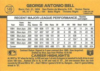 George Bell  baseball card collectible - Main Image 2