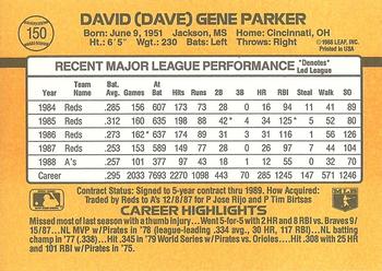 Dave Parker  baseball card collectible - Main Image 2