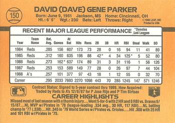 Dave Parker  baseball card collectible - Main Image 2