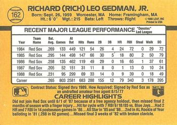 Rich Gedman  baseball card collectible - Main Image 2