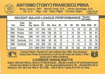 Tony Pena  baseball card collectible - Main Image 2