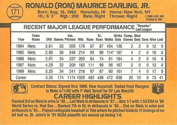 Ron Darling  baseball card collectible - Main Image 2